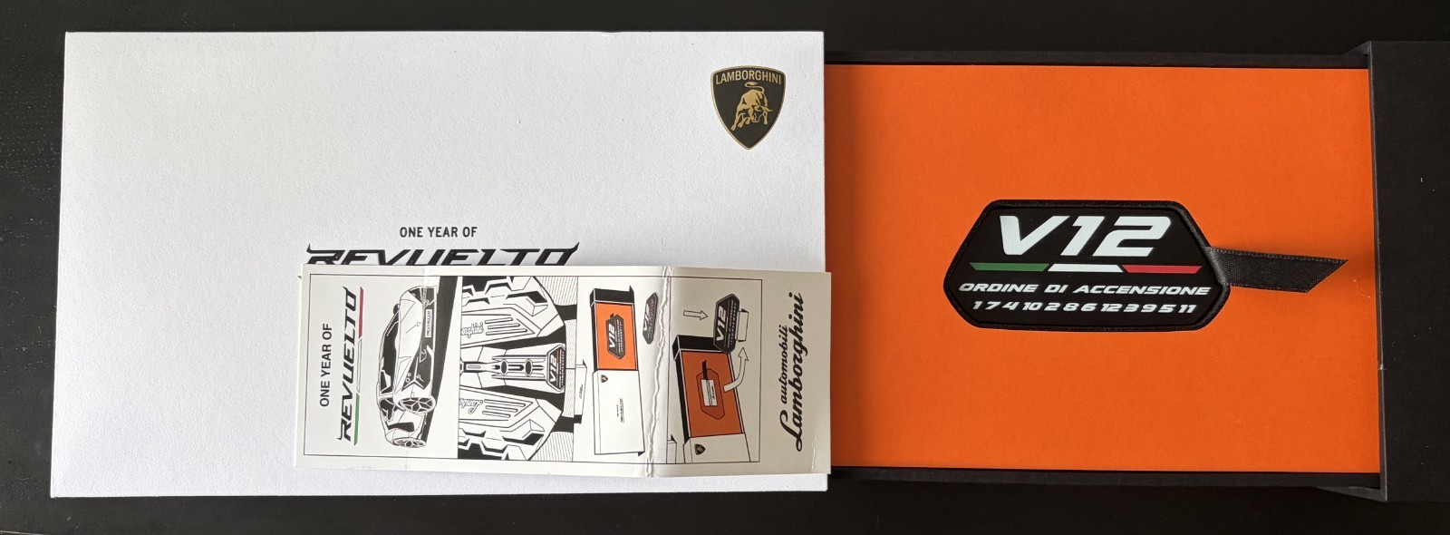 Lamborghini OEM One Year of Revuelto V12 Desk Plaque
