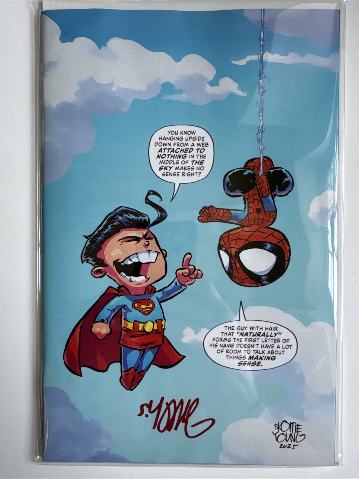 Superman / Spider-Man #1 Skottie Young Signed Variant w/COA • Brand New