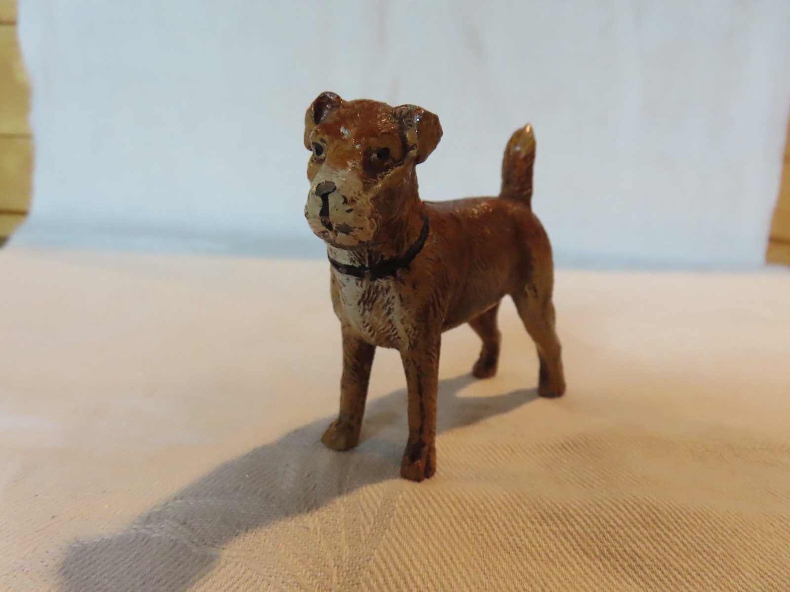 Antique vintage cold painted metal Irish Terrier Dog figurine Germany Antique vintage cold painted metal Irish Terrier Dog figurine Germany