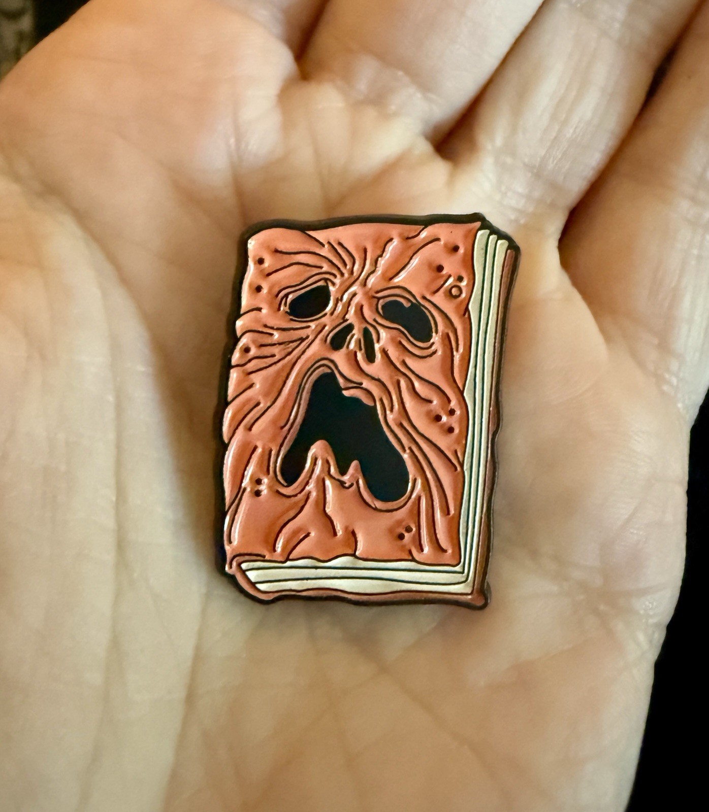 New Orange Necronomicon Evil Dead Movie Book Enamel Pin Lapel Goth Horror