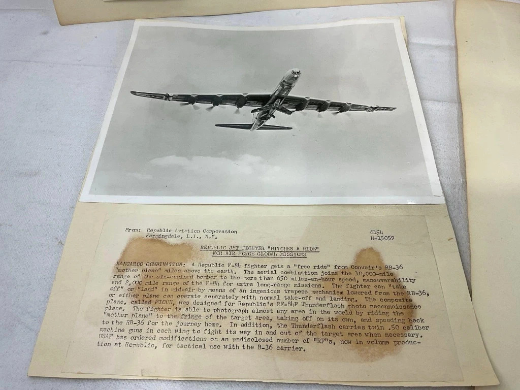 Vintage Cold War REPUBLIC AVIATION Jet Fighter Press Release Fican Project RARE