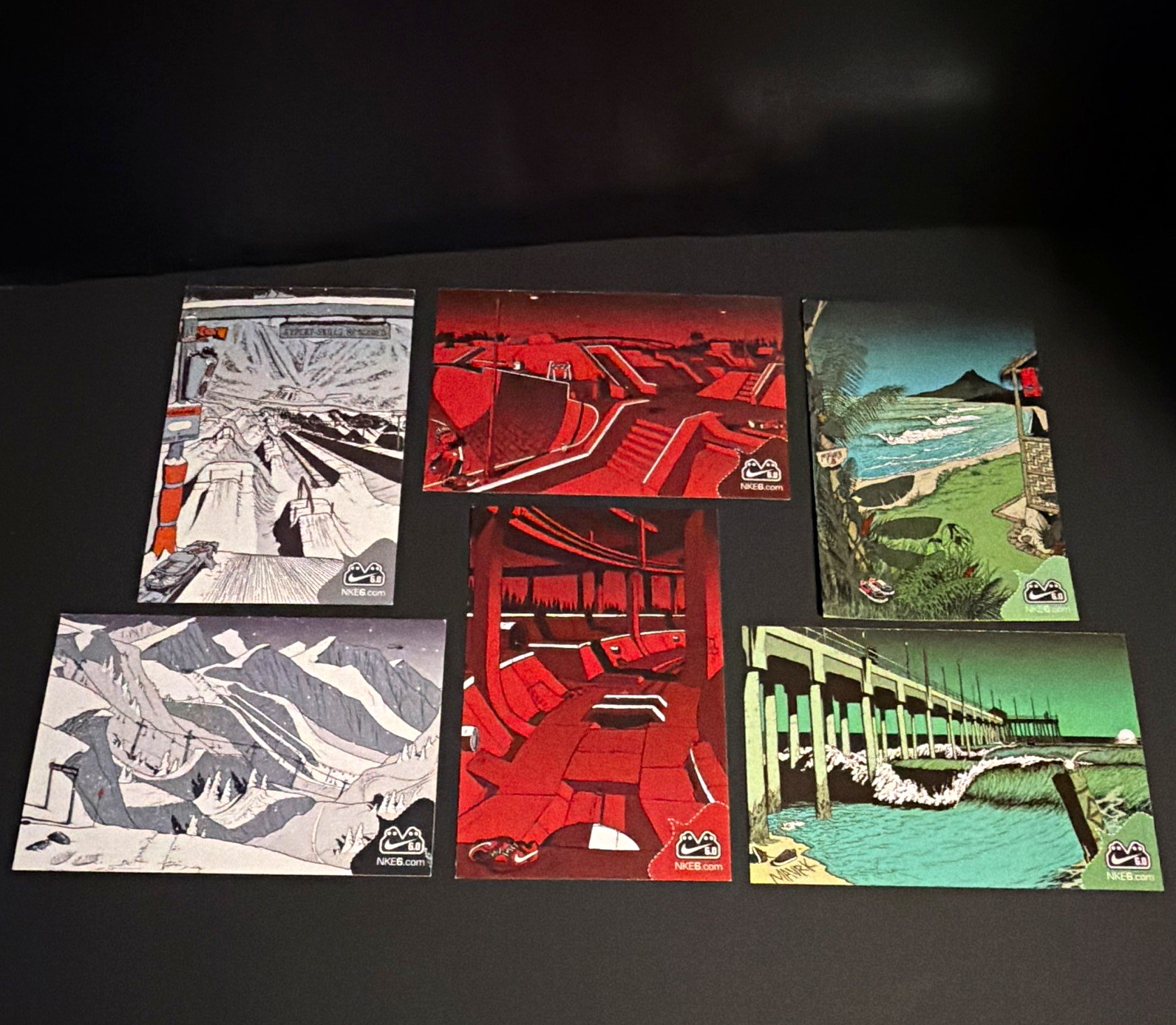 Rare Nike 6.0 Illustrated Promotional Postcard Lot of 6 SkateboardSnowboardSurf Rare Nike 6.0 Illustrated Promotional Postcard Lot of 6 SkateboardSnowboardSurf