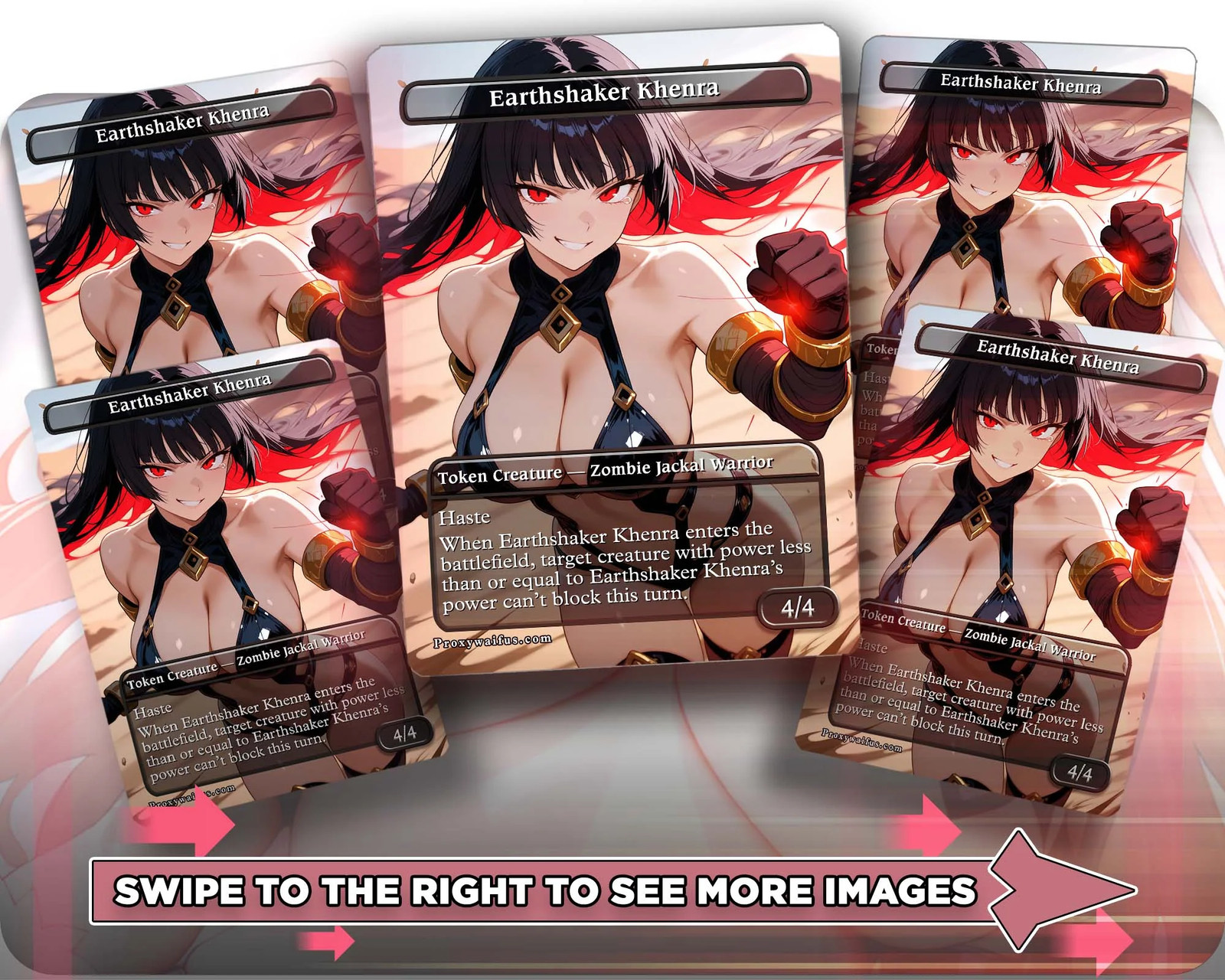 Earthshaker Khenra (5) - 5x Waifu Tokens Custom Cards