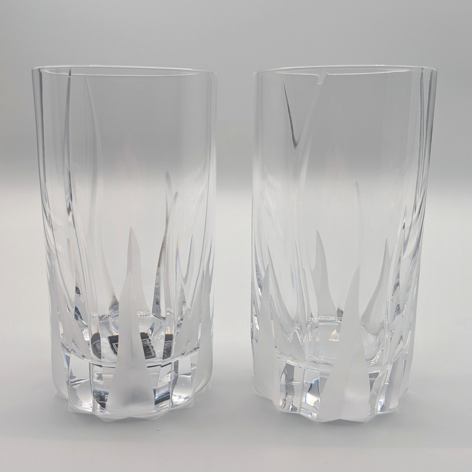 Set of 2 Mikasa Flame D'Amore Highball Glass Straight side Rogaska w/ Sticker Set of 2 Mikasa Flame D'Amore Highball Glass Straight side Rogaska w/ Sticker