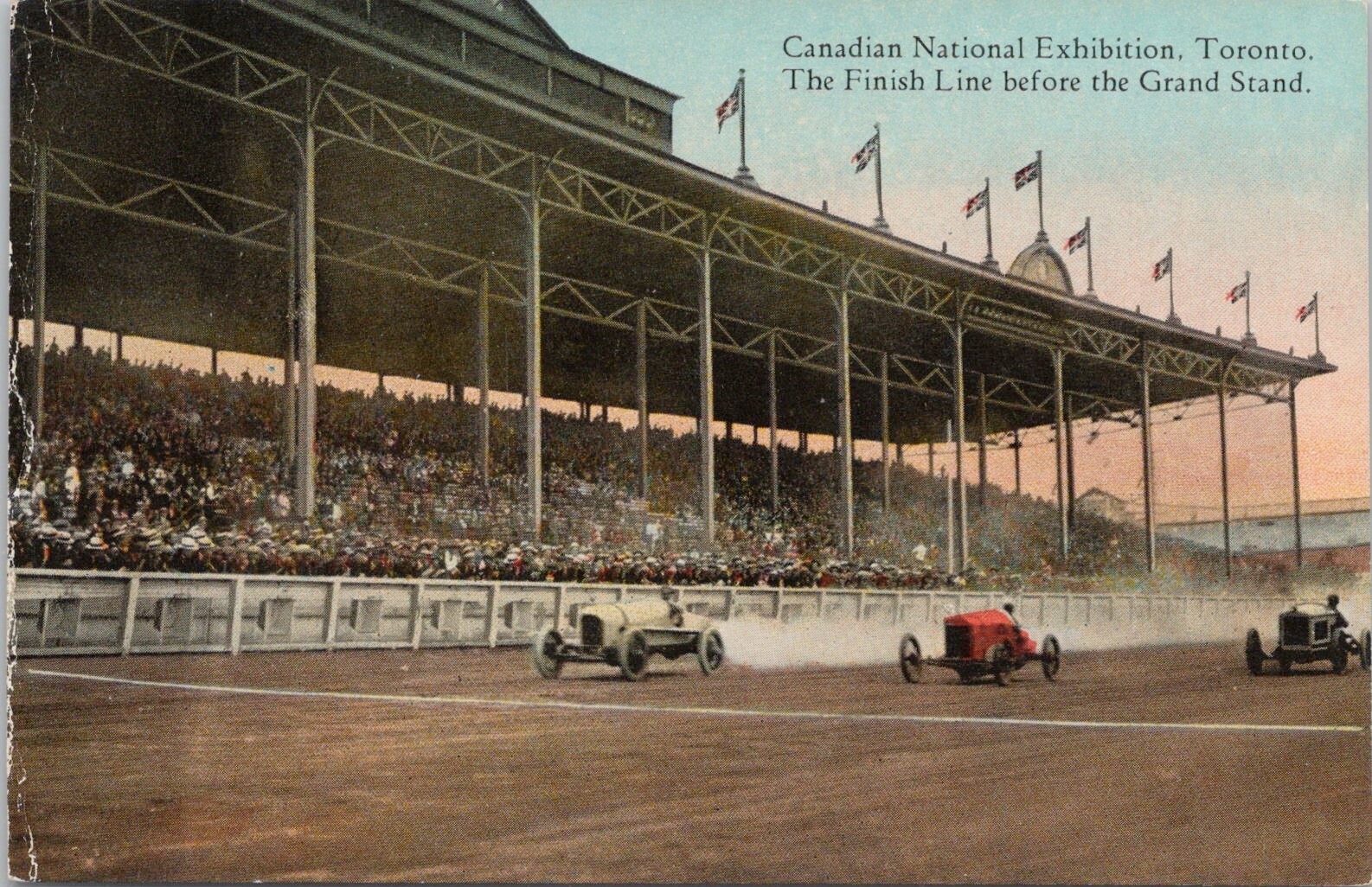 LITHO Toronto Ontario Canadian National Exhibition Auto Race & Grandstand 1920s LITHO Toronto Ontario Canadian National Exhibition Auto Race & Grandstand 1920s