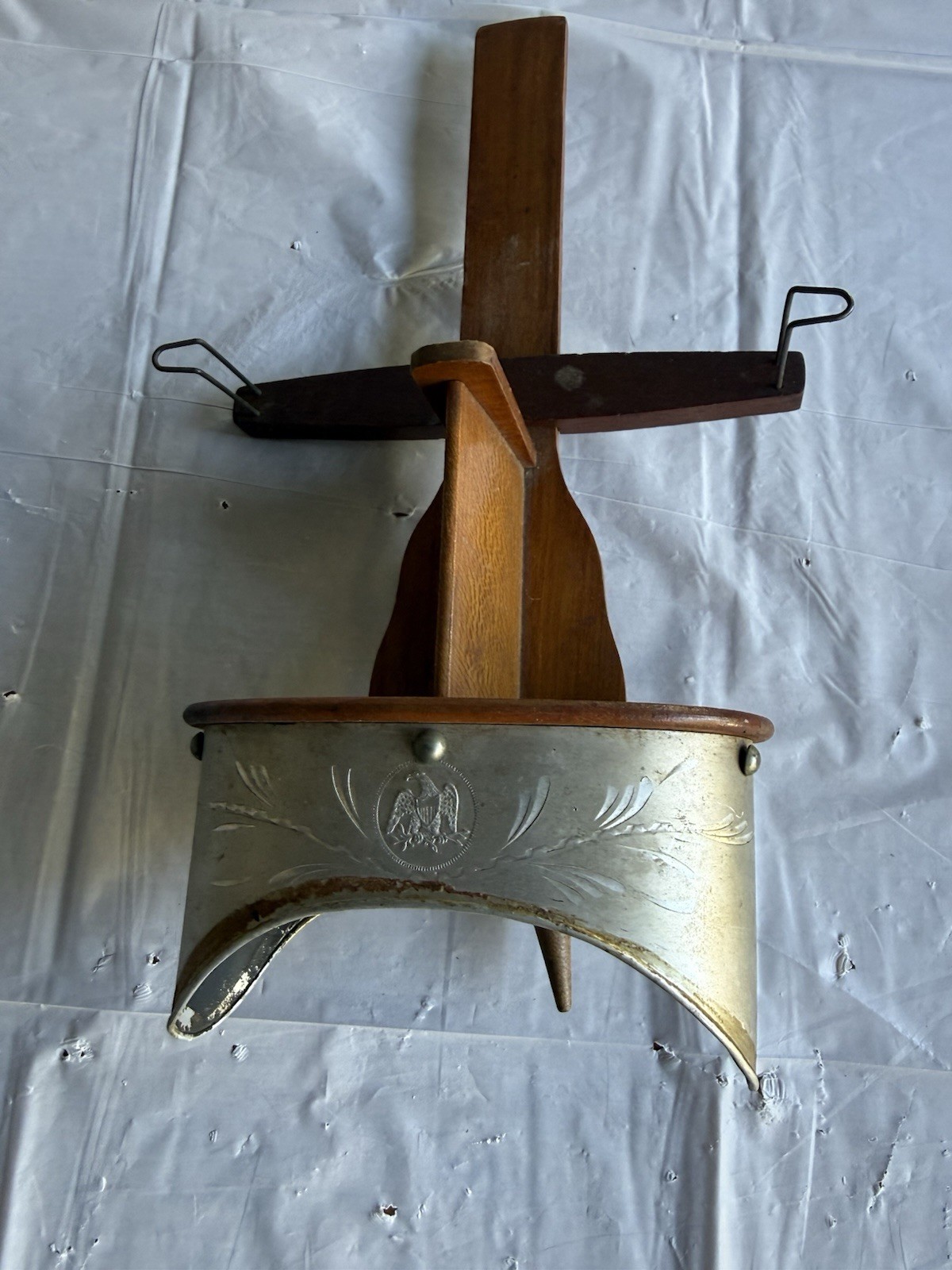 Antique Stereoscope Viewer Wood & Metal Eagle Emblem Patented 1903