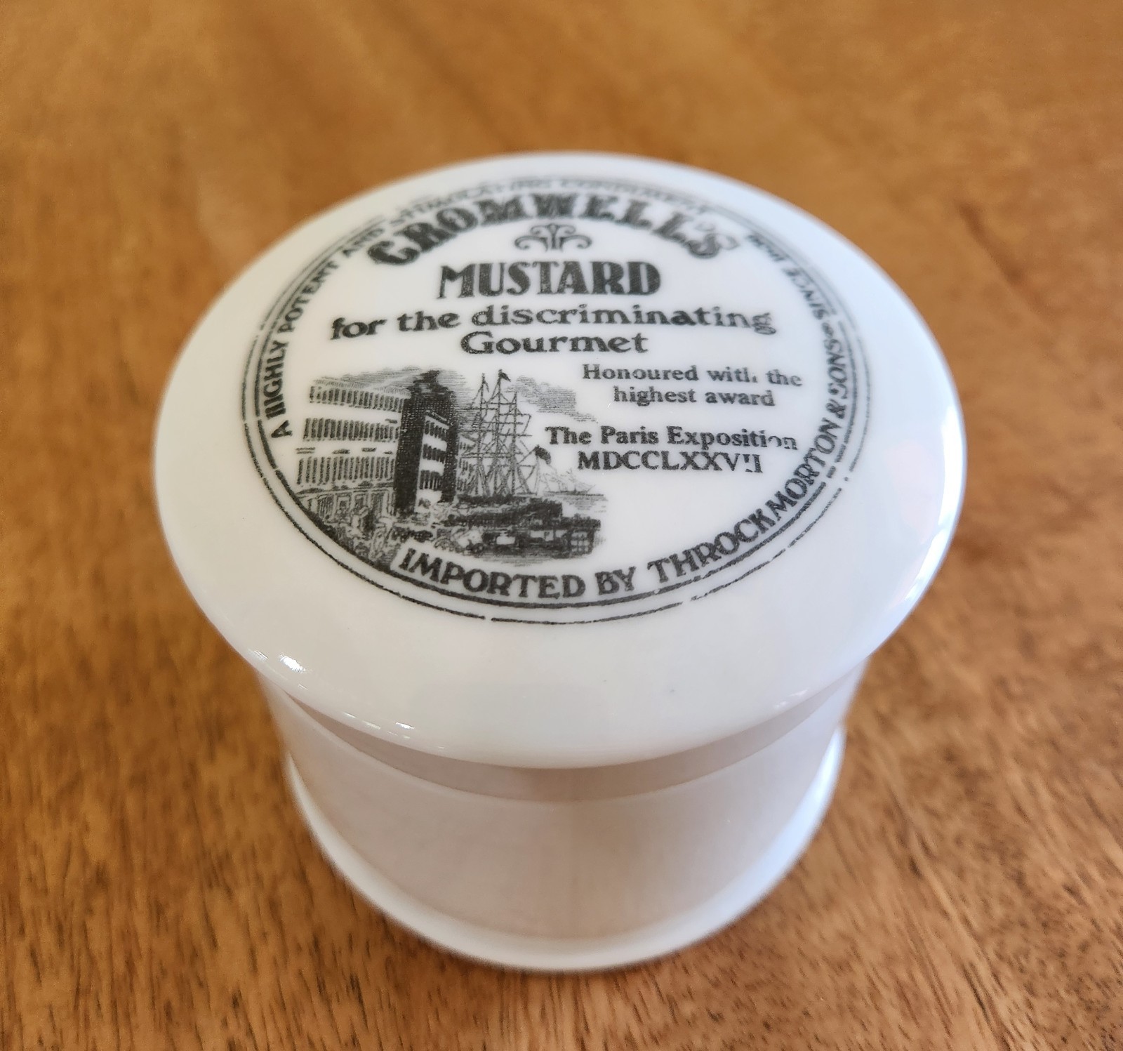 HTF Vintage CROMWELL'S Ceramic Lidded Mustard Pot Paris Exposition Advertising HTF Vintage CROMWELL'S Ceramic Lidded Mustard Pot Paris Exposition Advertising