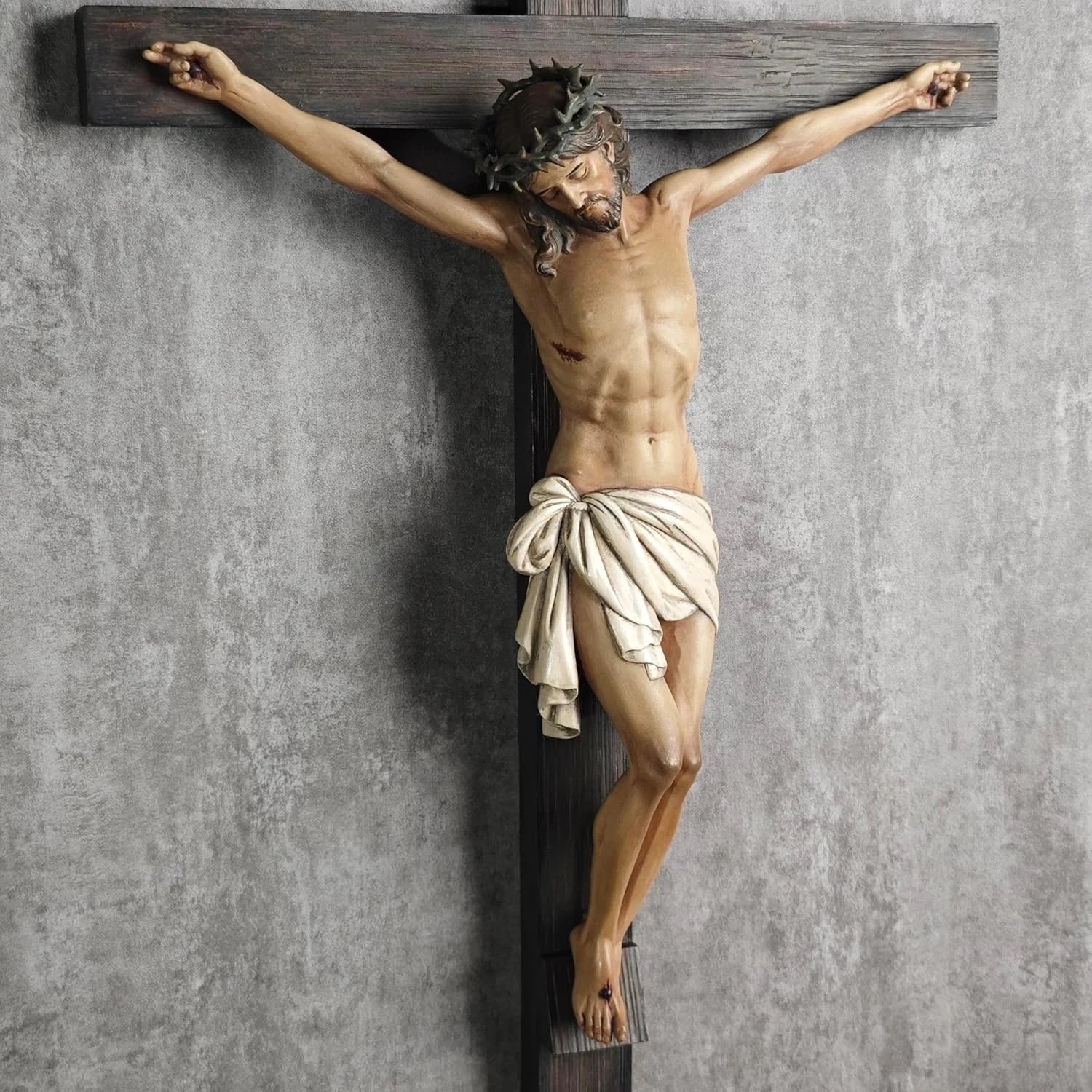 Large Jesus Christ on Cross Crucifix Religious Christian Wall Art Gift 24 inch Large Jesus Christ on Cross Crucifix Religious Christian Wall Art Gift 24 inch