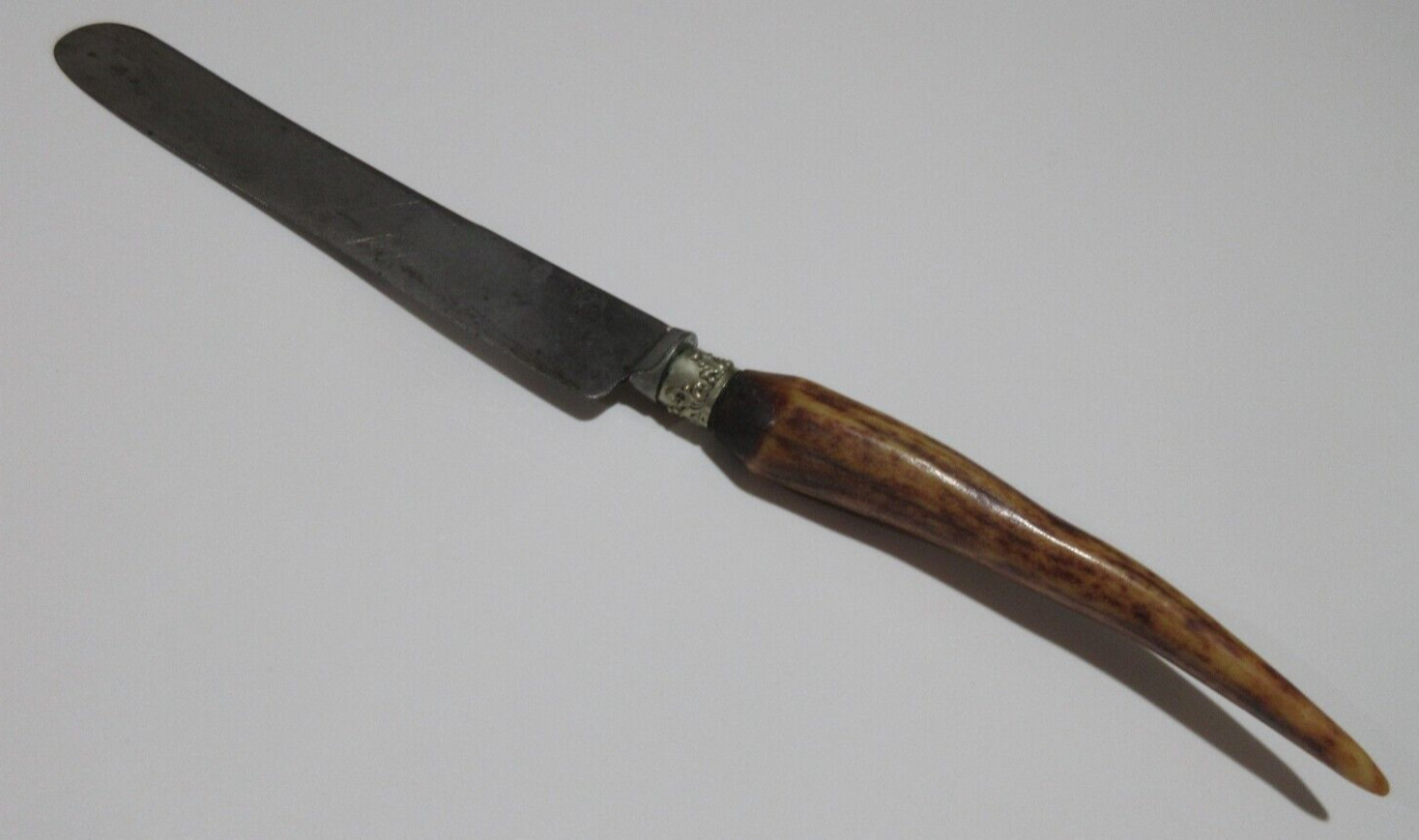 WYETH'S WARRANTED CUTLERY Antique VTG Stag Horn Handled Carving Knife WYETH'S WARRANTED CUTLERY Antique VTG Stag Horn Handled Carving Knife
