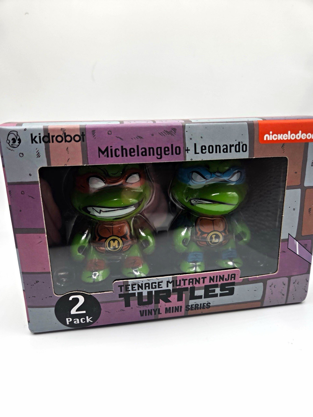 Kidrobot Vinyl Mini Series TMNT Michelangelo & Leonardo 2-Pack Mini Figures Kidrobot Vinyl Mini Series TMNT Michelangelo & Leonardo 2-Pack Mini Figures