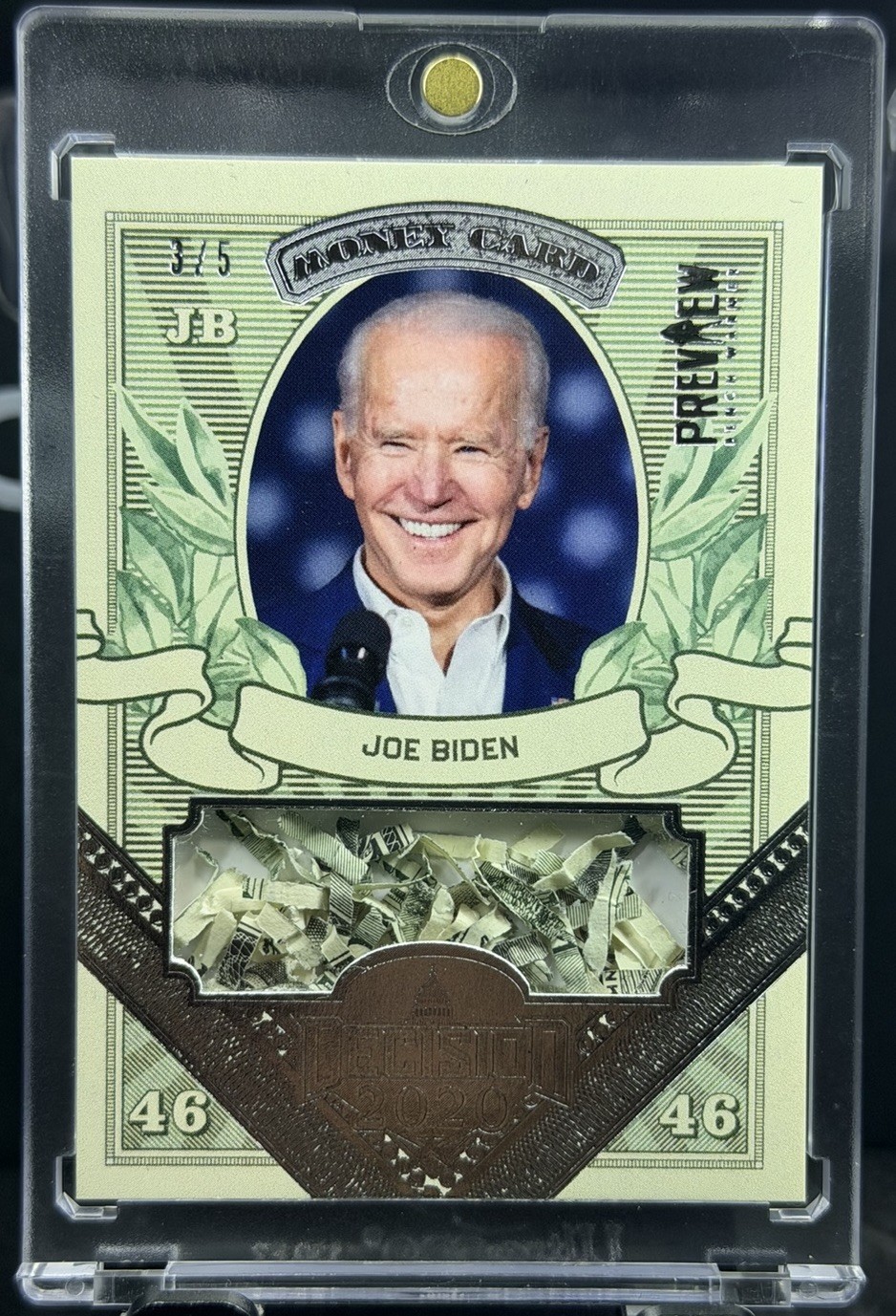 Joe Biden 2020 Decision Money Patch Card #MO23 RARE /5 Preview