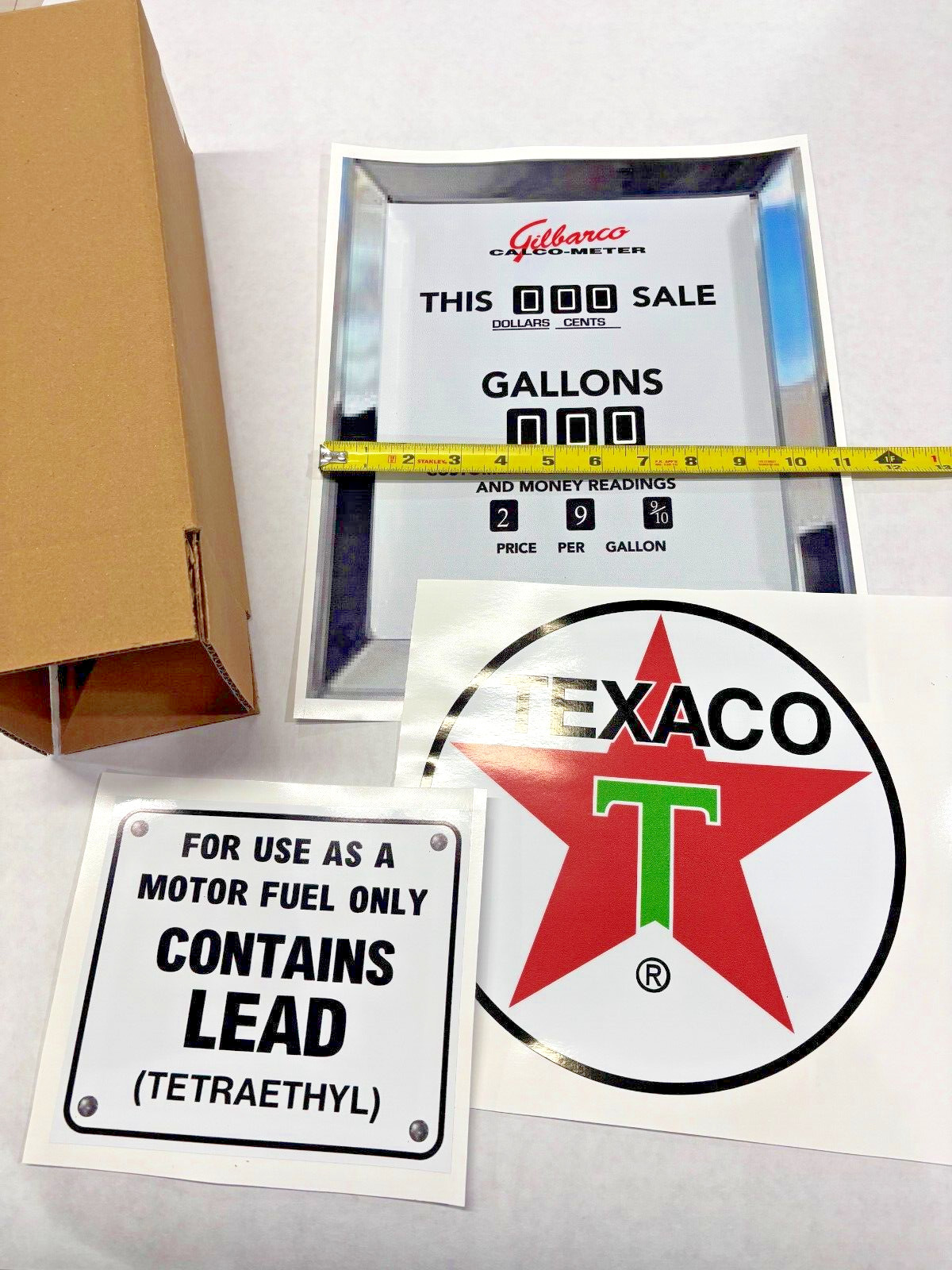 Texaco Vintage Gas Pump Sticker kit for Door Mural/Fridge Wrap great 4  Man Cave