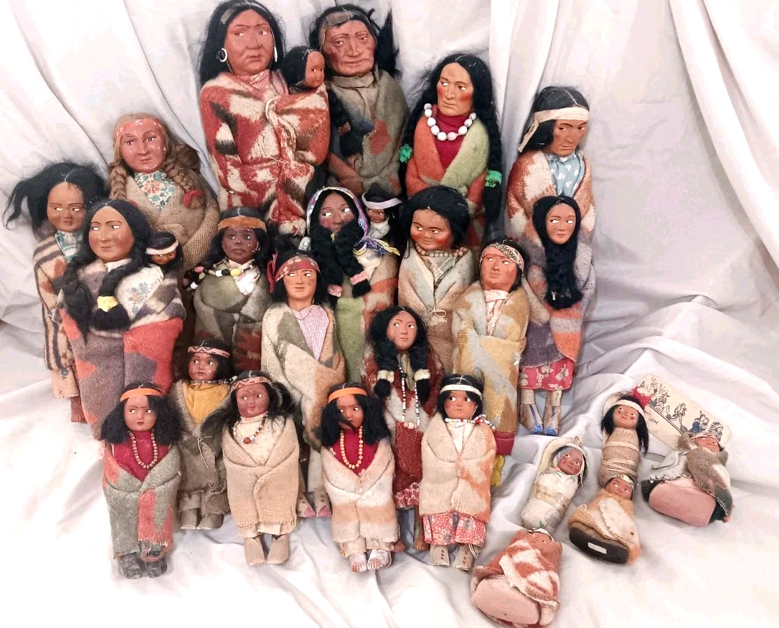 Skookum Doll Lot 24 Dolls Some w/Stands 9\ Skookum Doll Lot 24 Dolls Some w/Stands 9\