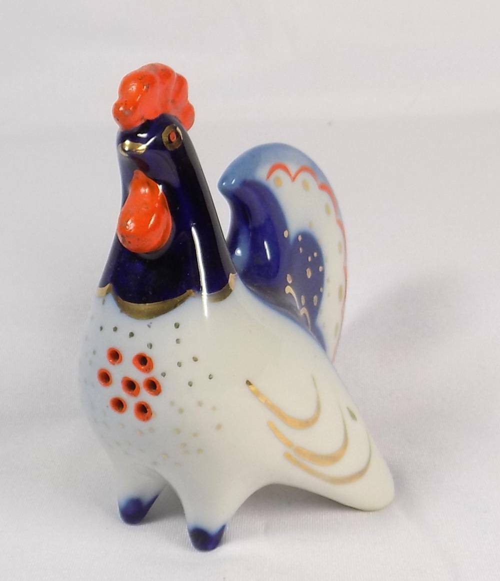 Vintage Porcelain figurine rooster Soviet retro USSR CCCP LFZ Lomonosov factory