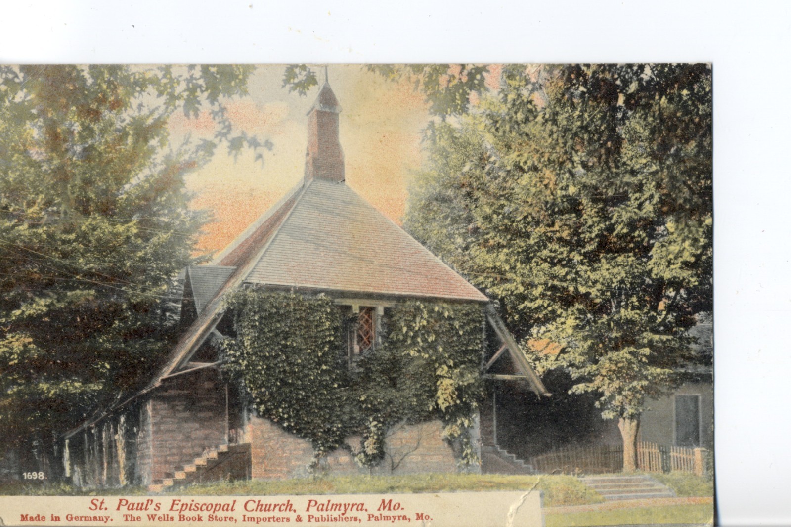 St. Paul\'s Episcopal Church, Palmyra, Mo. Missouri Postcard #1698. By Wheelock