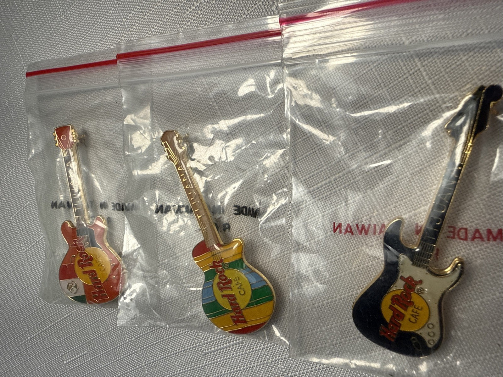 VTG Hard Rock Cafe Guitar Pin Pins Tijuana Mexican Mexico Quilt Flag NEW X3