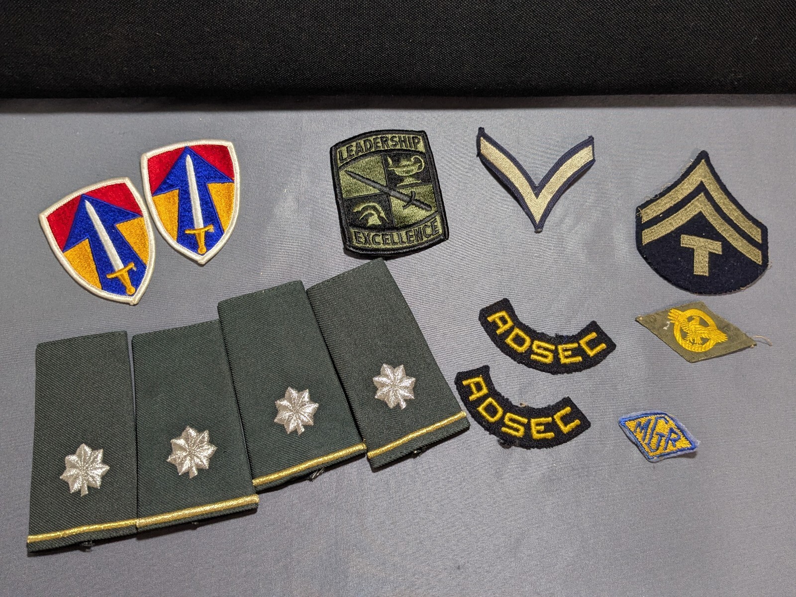 Vintage Military Rank Insignia and Patches Set