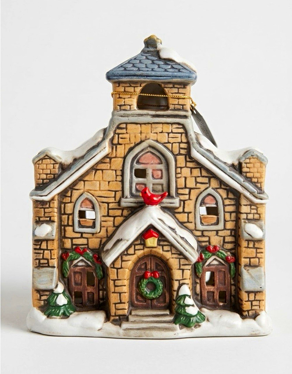 Lefton Vintage 1986 Colonial Village Church Tealight Candle Holder Marika 05817 Lefton Vintage 1986 Colonial Village Church Tealight Candle Holder Marika 05817