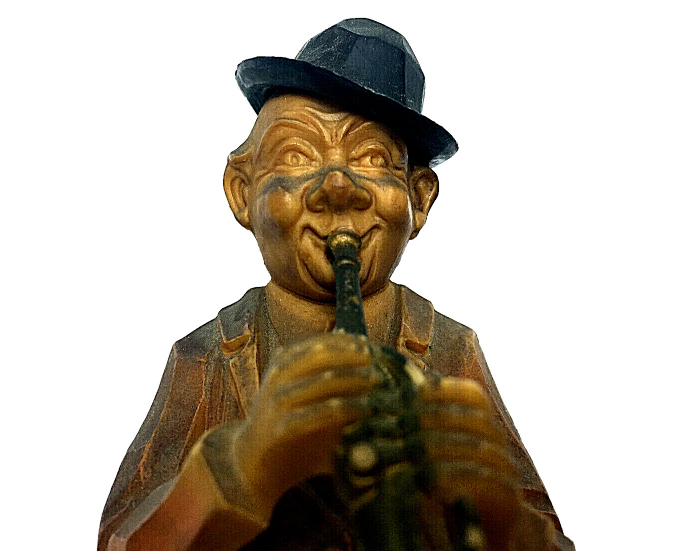 Collectible Vintage Germany Musician Figurine Gold Horn Musician Hobo 6\ Collectible Vintage Germany Musician Figurine Gold Horn Musician Hobo 6\