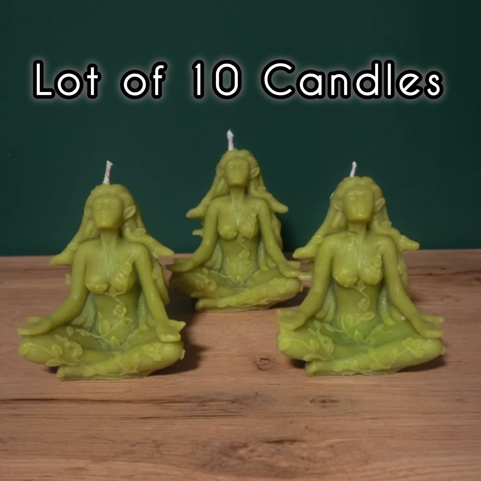 WHOLESALE Bulk Candles Lot of 10 Woman Nature Meditation Green Beeswax Fairycore WHOLESALE Bulk Candles Lot of 10 Woman Nature Meditation Green Beeswax Fairycore