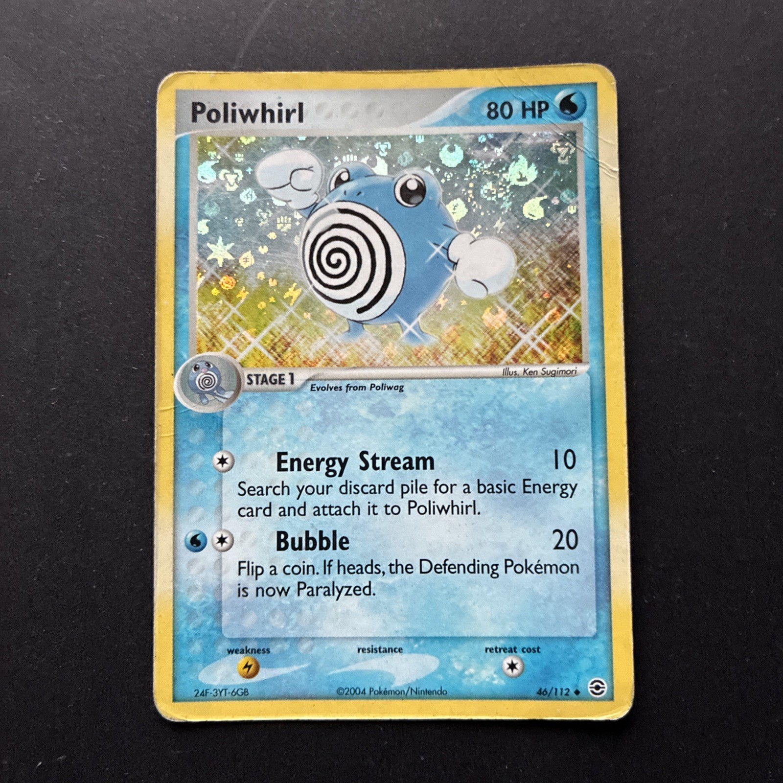 Poliwhirl 46/112 reverse holo SWIRL FireRed & LeafGreen Pokemon HP