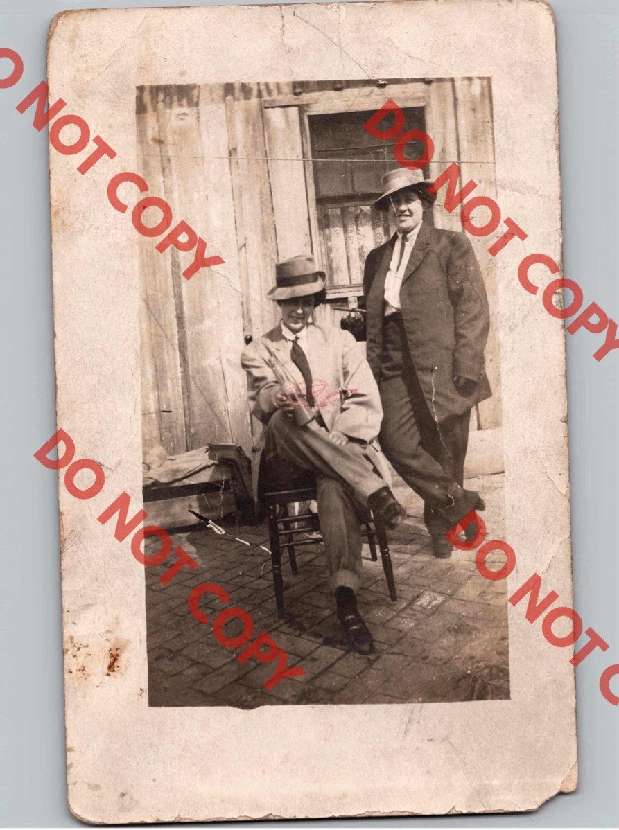 c1910 CROSSDRESSING Women As Men Suits Gay Interest Int RPPC Real Photo