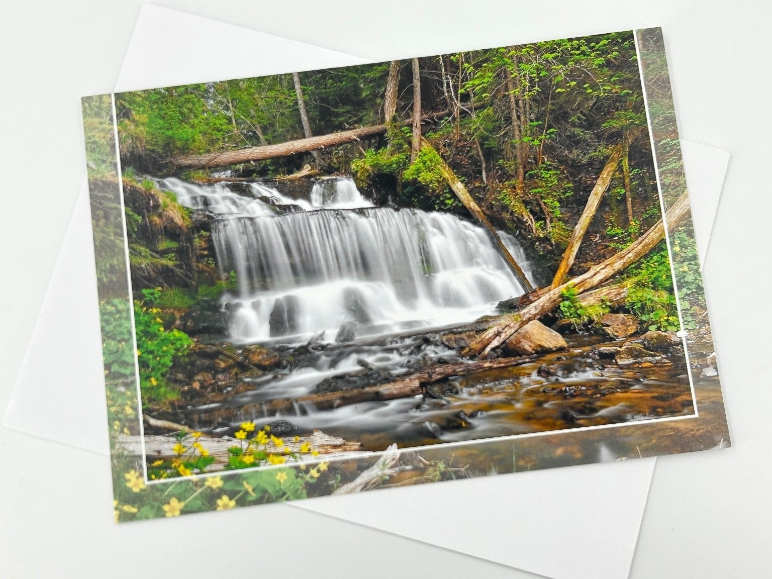 Wagner Falls Michigan Greeting Card Waterfall Nature Photography America
