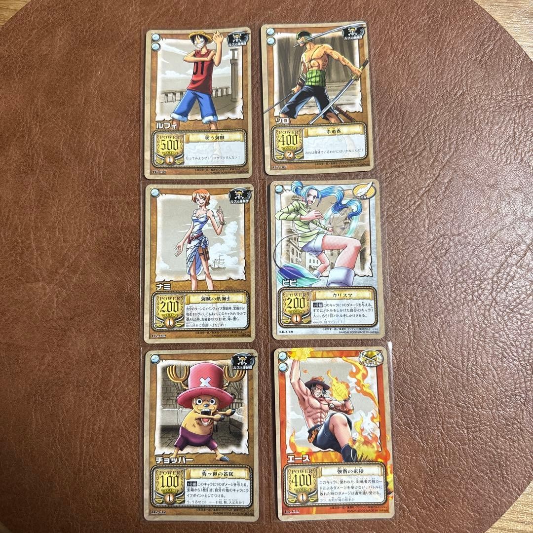 Bandai One Piece Vintage Trading Card Set Luffy Zoro Nami Vivi Ace 6Pack
