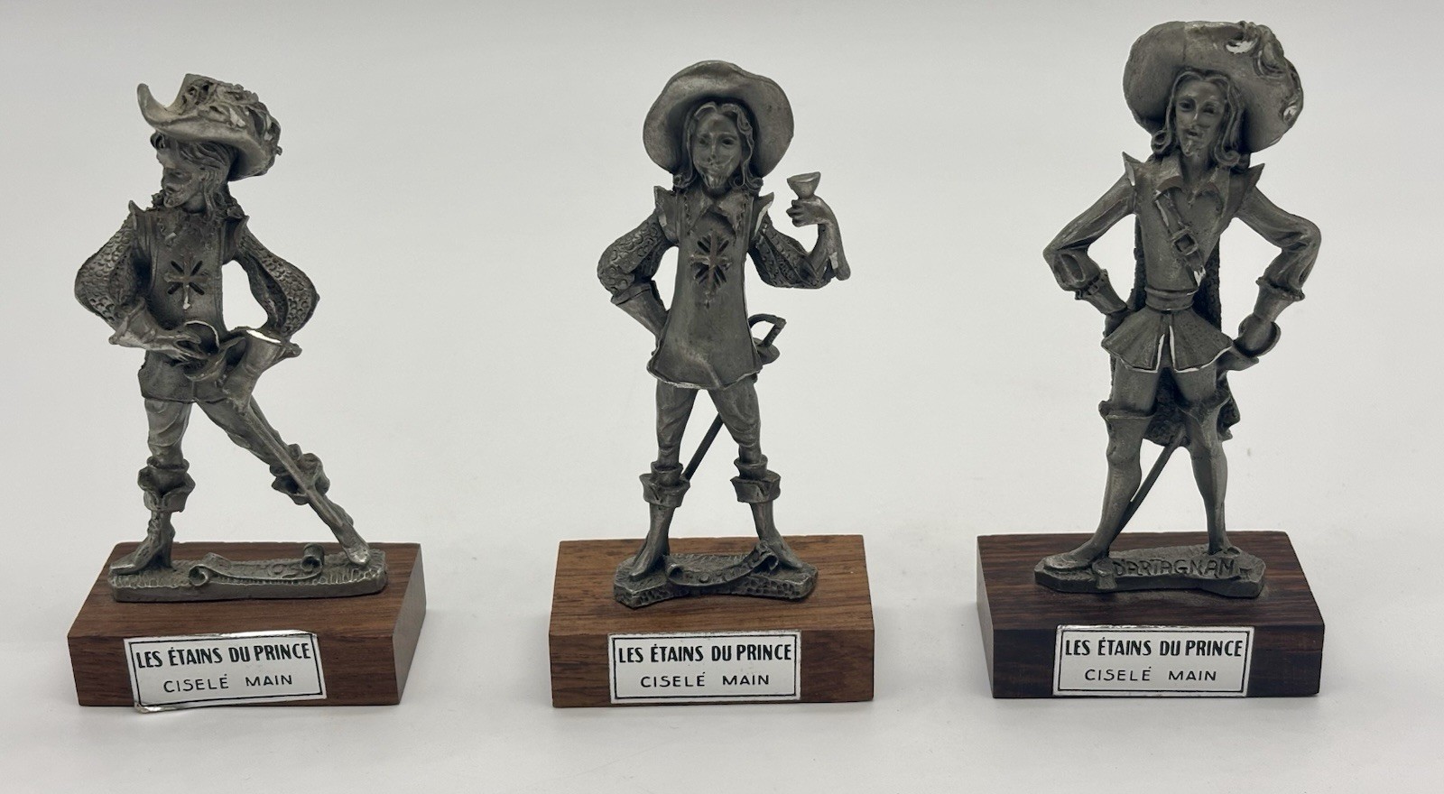Les Etains du Prince Three Musketeers Pewter Figurines D’Artagnan Vintage France