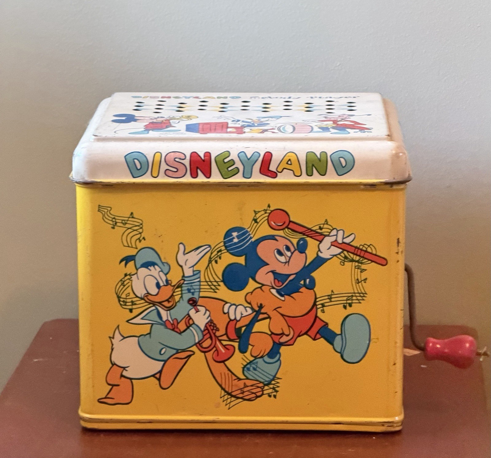 Vintage Disneyland Melody Player- Tin Toy -Chein- Won’t Play- Mickey Mouse