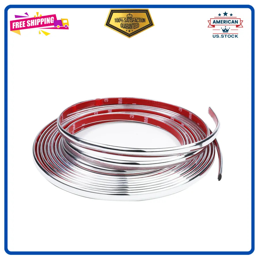 25FT Automotive Chrome Trim Molding 1/2\'(12mm) Car Side Moldings 25FT Automotive Chrome Trim Molding 1/2\'(12mm) Car Side Moldings