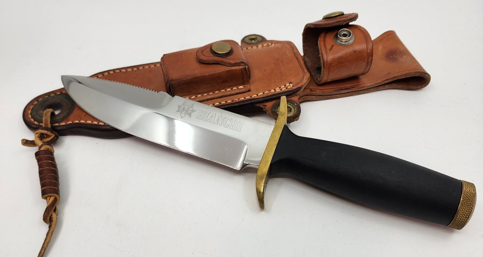 RARE Bianchi Vintage 855 Nighthawk With Sheath Solingen Germany Stainless