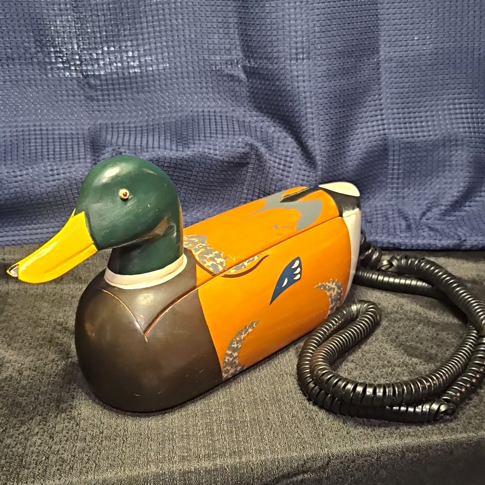 TESTED WORKING Vintage TeleMania KCL Quack Fone II Duck Phone Wood Jersey Shore