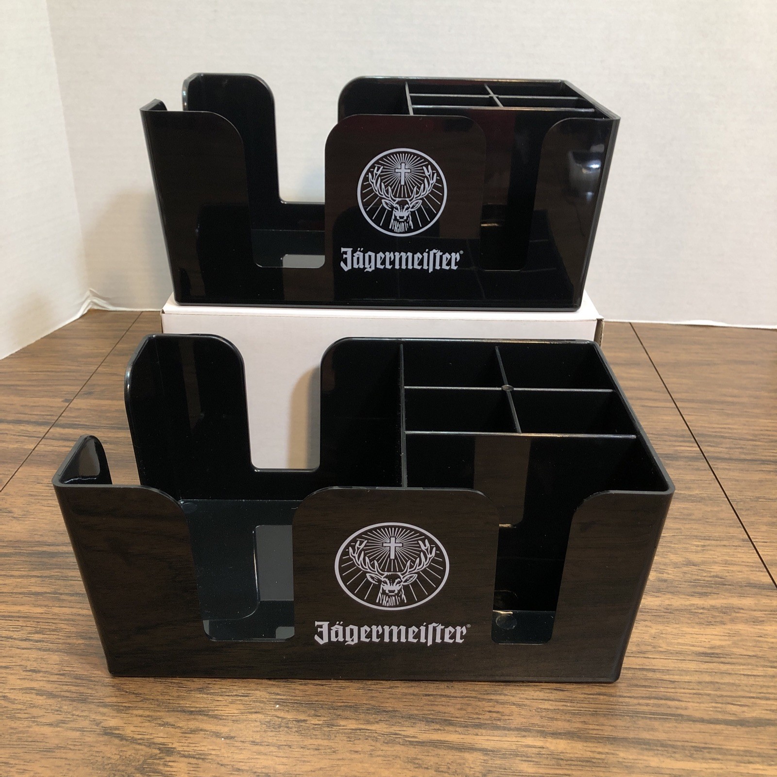 2x New JAGERMEISTER Bar Napkin Holder Straw Coaster Caddy Serve Tray JAGER Stag