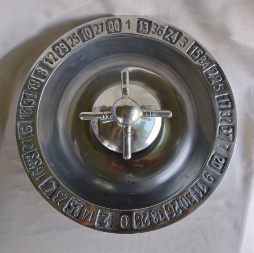 Large Roulette Wheel Chip & Dip Metal Tray Metalworks International