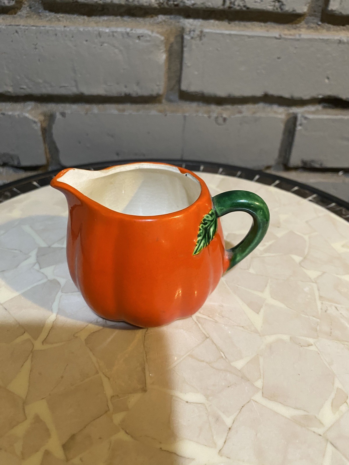 1940s MARUHAN Ware Tomato Creamer, Handpainted-OCCUPIED JAPAN 1940s MARUHAN Ware Tomato Creamer, Handpainted-OCCUPIED JAPAN