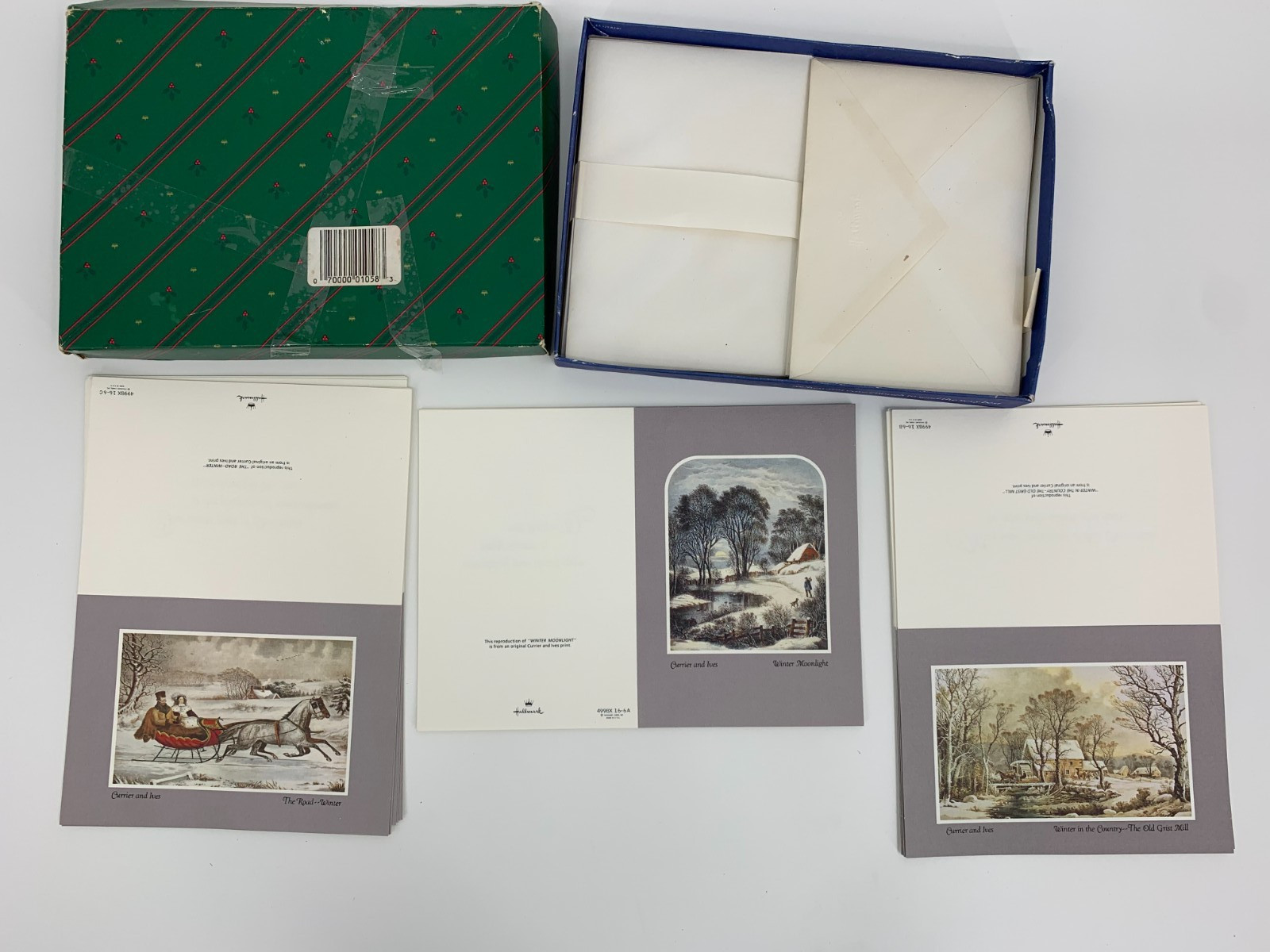 Vintage Hallmark Currier & Ives Christmas Cards - Winter Scenes - 20 Cards Vintage Hallmark Currier & Ives Christmas Cards - Winter Scenes - 20 Cards