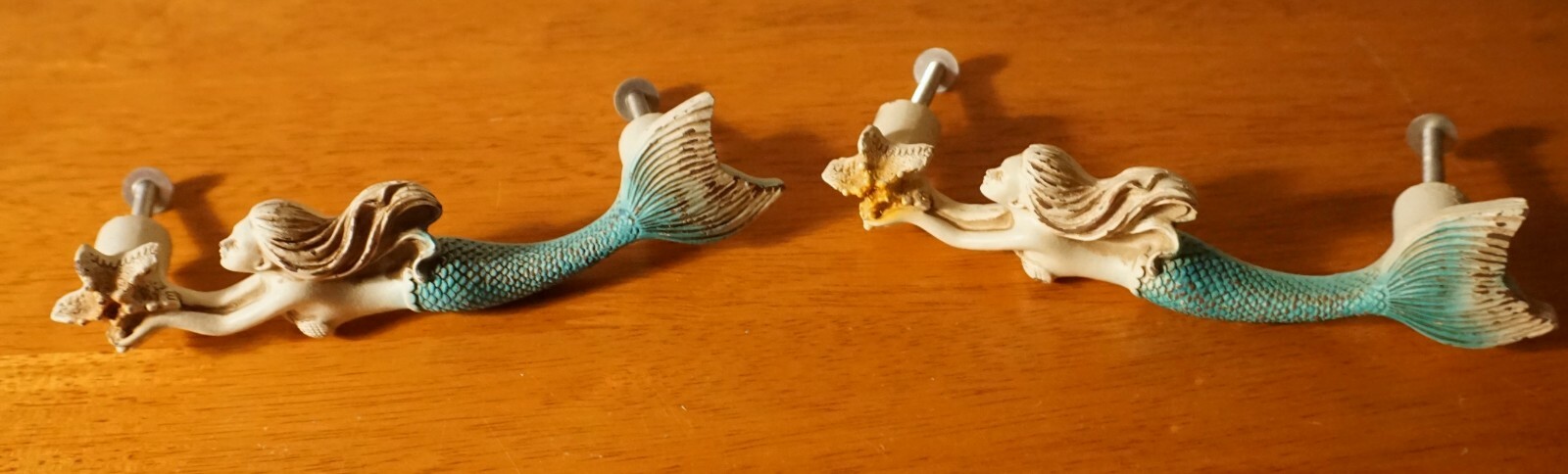 2 Mermaid Drawer Pulls Handles Bedroom Dresser Closet Cabinet Door Beach Decor