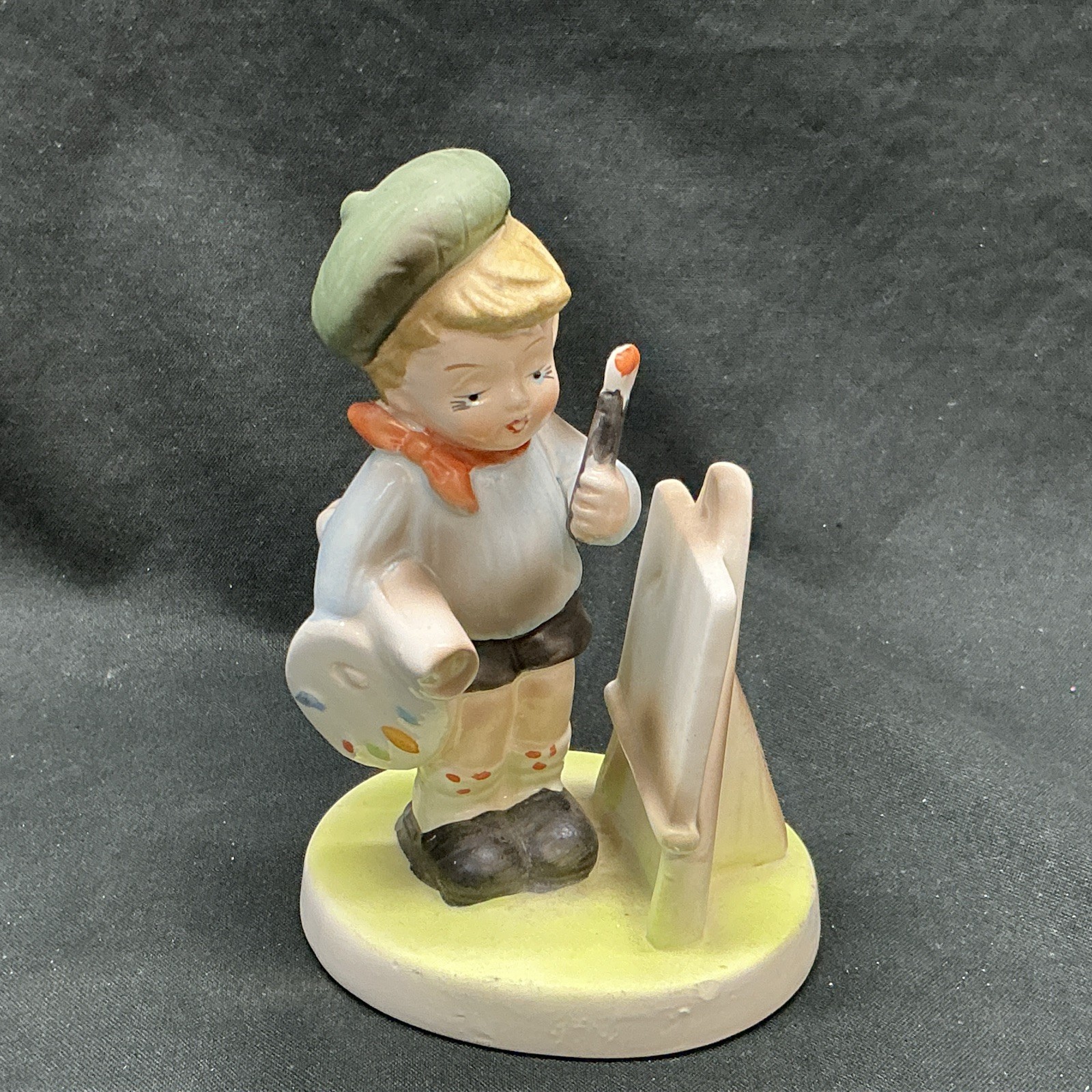 Flambro Little Artist Boy Porcelain Figurine 4.75 Painter Painting Collectible