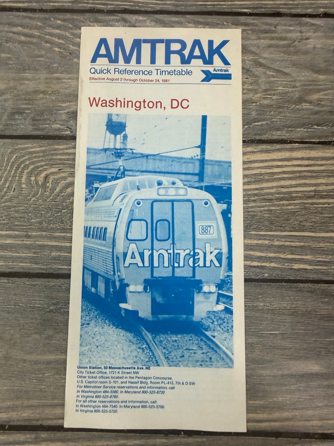 Vintage Amtrak Timetable 1981 Washington DC Silver Meteor Train Brochure