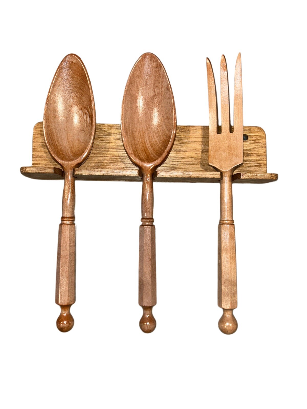 Made in Japan Vintage KBR Wood Utensils & Wood Shelf