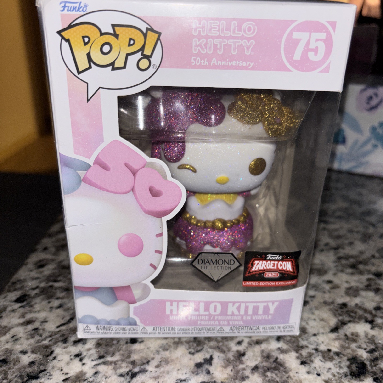 Hello Kitty 50th Anniversary #75 Funko POP Target Con 2024 Diamond Exclusive