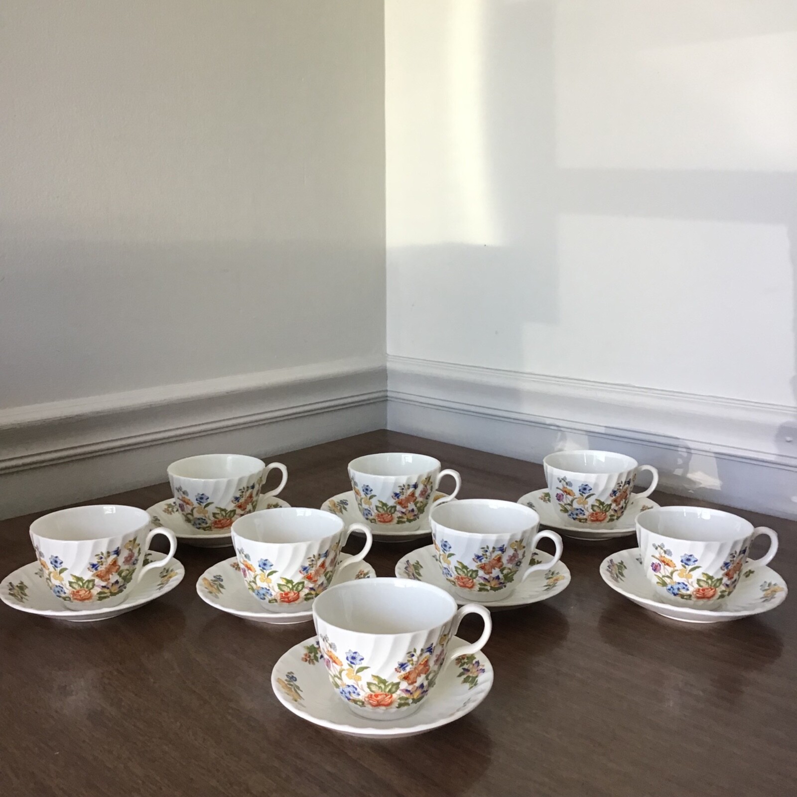 Aynsley Cottage Garden China Set of 8 (4 tea cups 4 Saucers) Multiple Sets Avail