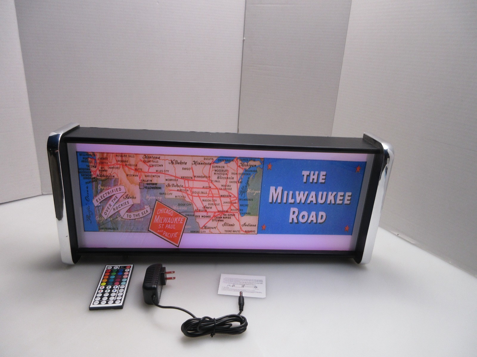 The Milwaukee Road LED Display lighted sign lightbox Wall hanging Light