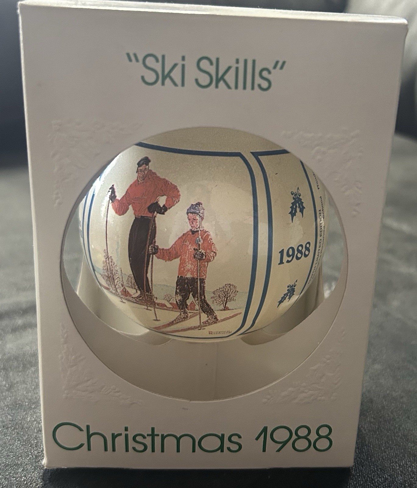 VTG SCHMID CHRISTMAS 1988 Ball ORNAMENT NORMAN ROCKWELL \