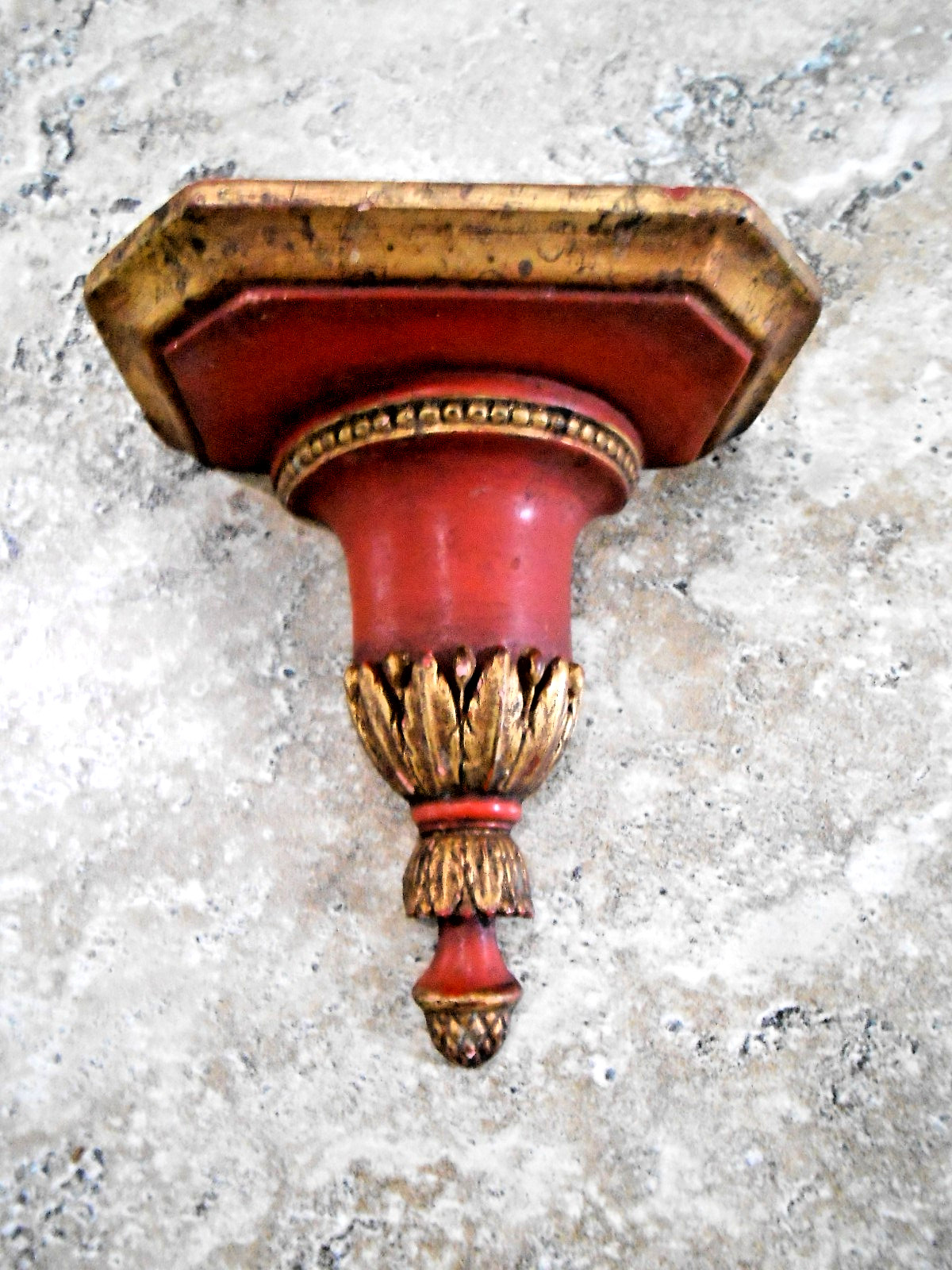 Italian Wall Sconce Chinese Red  Gold  Ceramic Mid Century Neoclassical