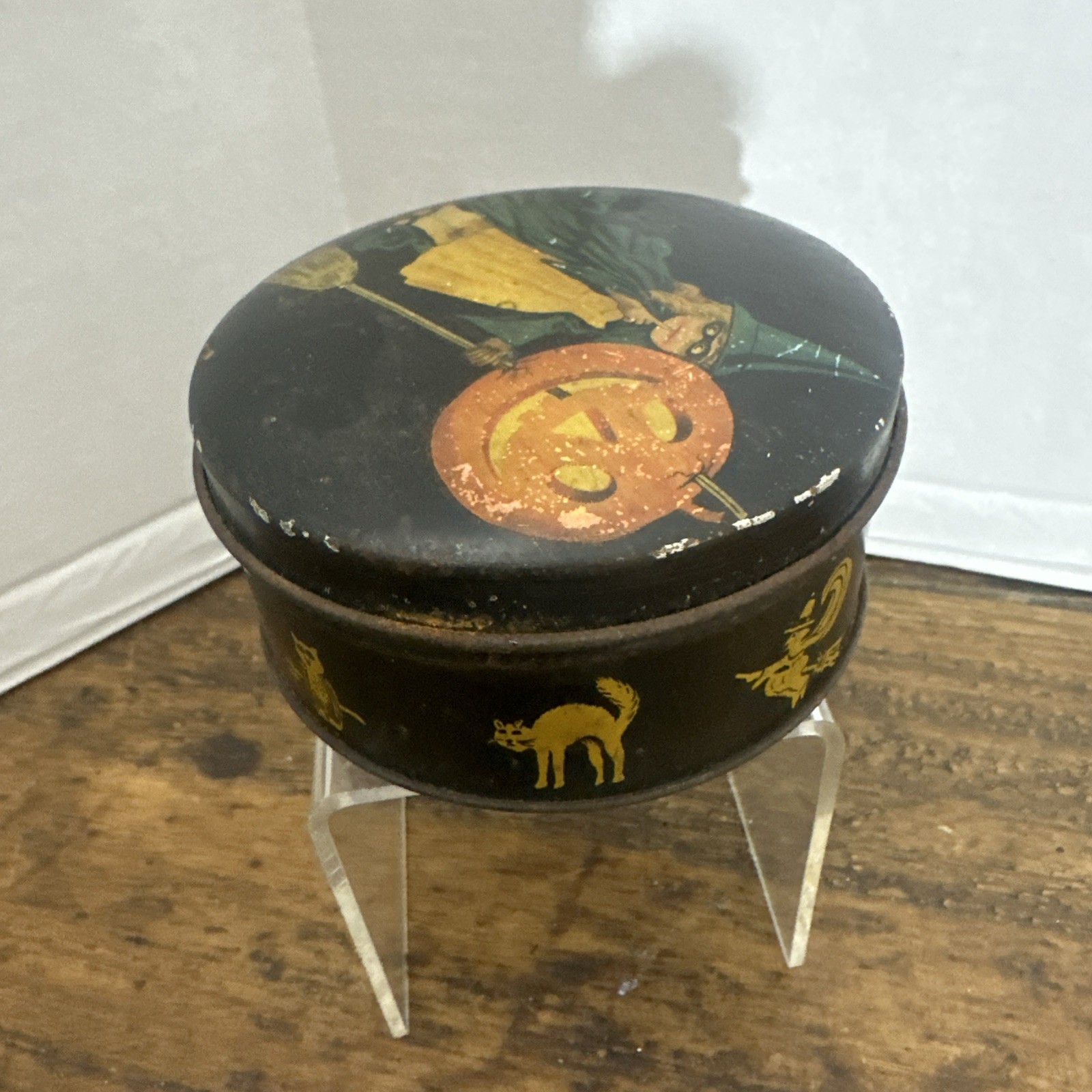 Vintage Tindeco Halloween Litho Tin Witch Jack O Lantern ~ 1930’s Vintage Tindeco Halloween Litho Tin Witch Jack O Lantern ~ 1930’s