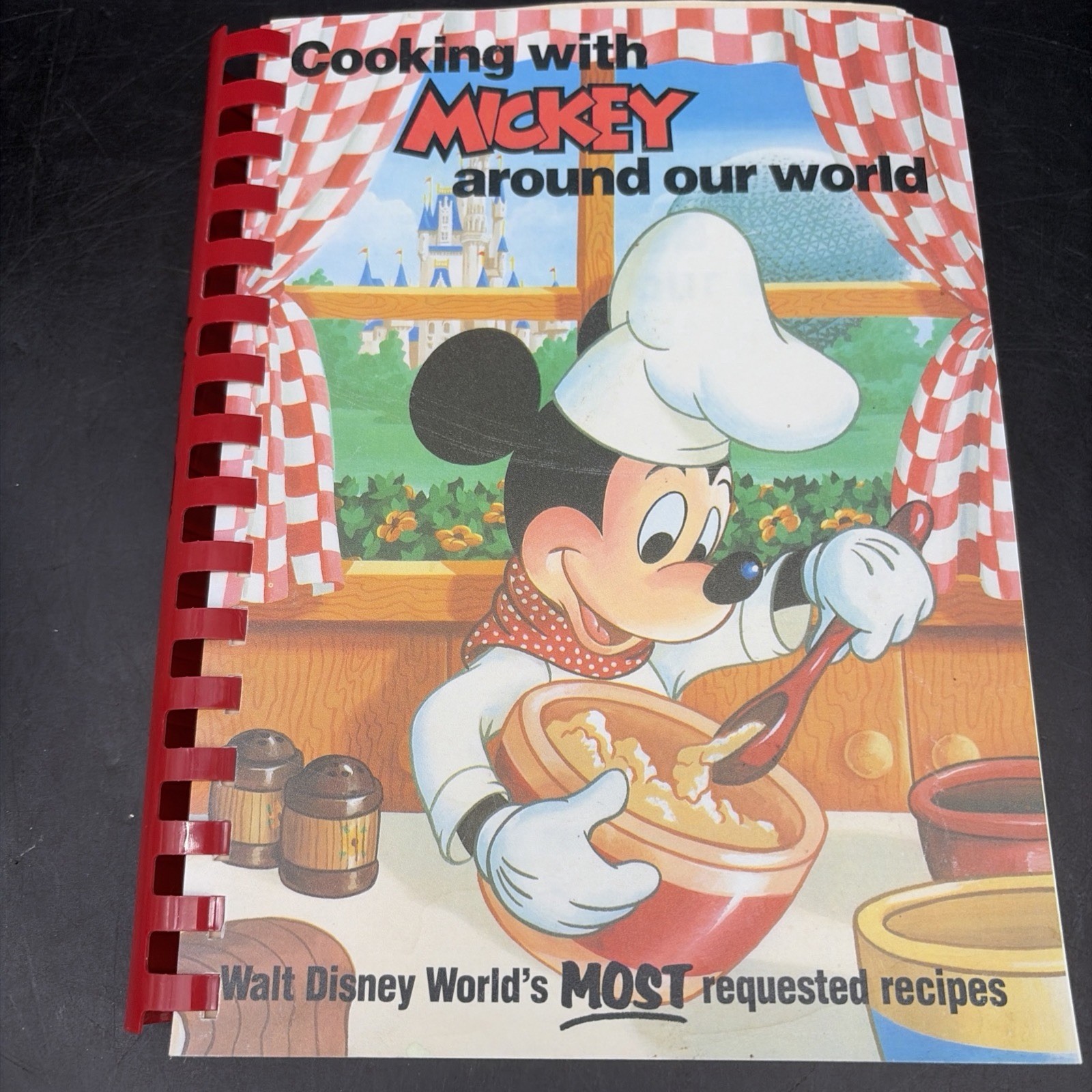 Vintage Walt Disney Co. Cooking with Mickey Around Our World Cookbook 1986