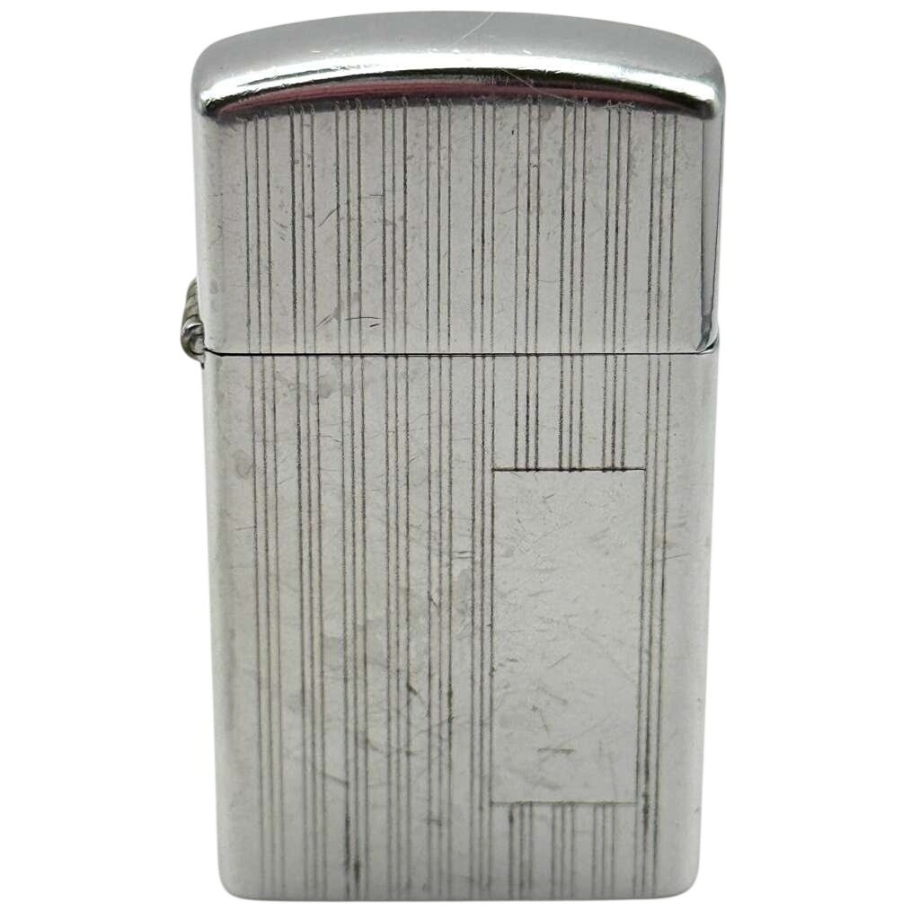 Vintage 1959 Zippo Slim Pinstripe Chrome Lighter Blank Panel Loose Lid USA Vintage 1959 Zippo Slim Pinstripe Chrome Lighter Blank Panel Loose Lid USA