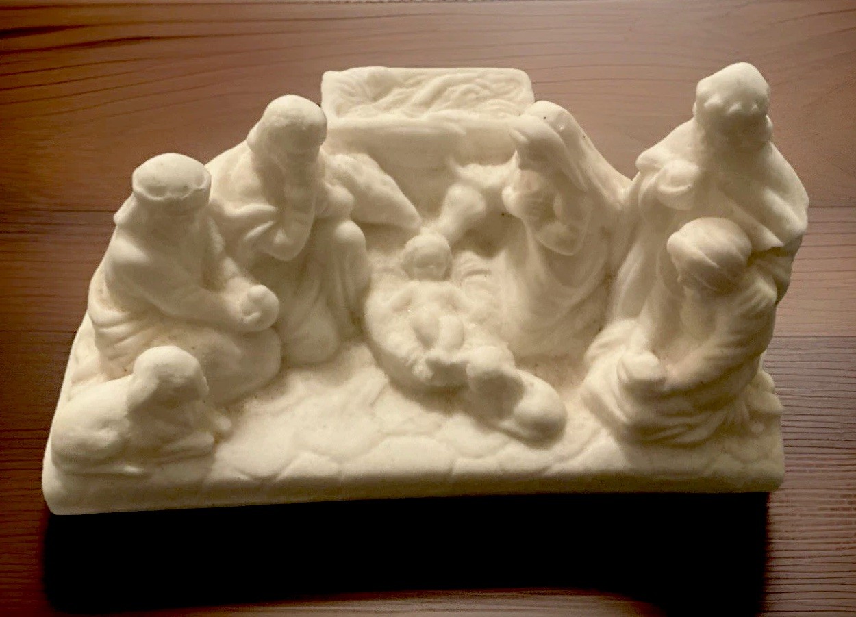 Alabastrite Nativity Scene in White Made in Italy